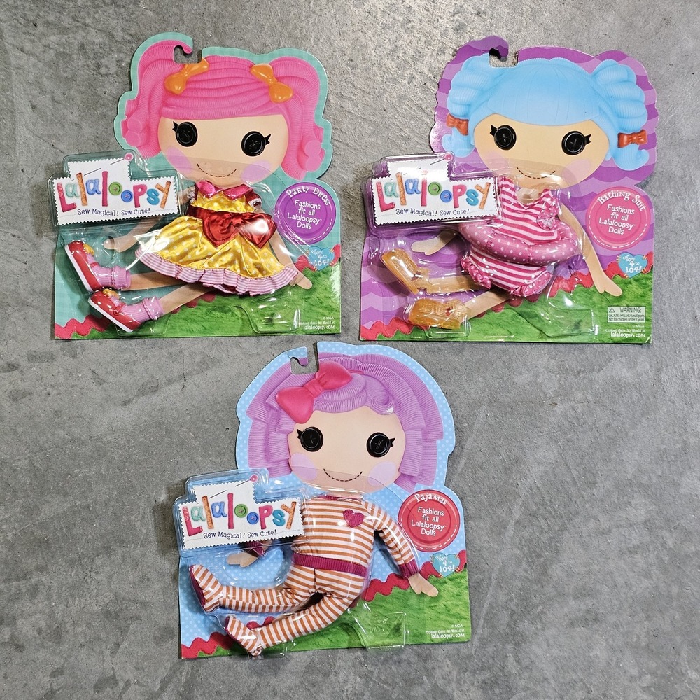 "Set" Lalaloopsy Sew Magical! Sew Cute!‎ Doll Pajamas, Party Dress, Bathing Suit